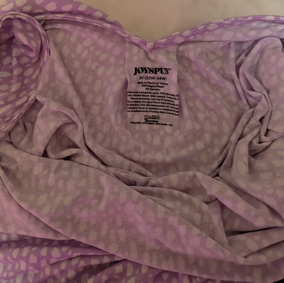 Joyspun Women's Size 3X 22-24 Purple Sleeveless Floor Length Dress Nightgown - Picture 2 of 5